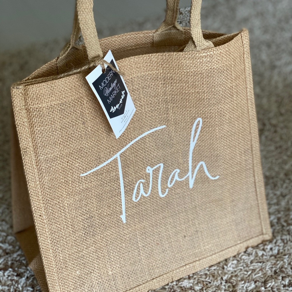 Burlap Bag (monogrammed Tarah)